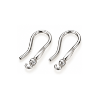 Lyon 3 Cubic Zirconia Earring Wires in Platinum Colour with clear sparkling cubic zirconia accents and open loops for attaching charms or dangles.