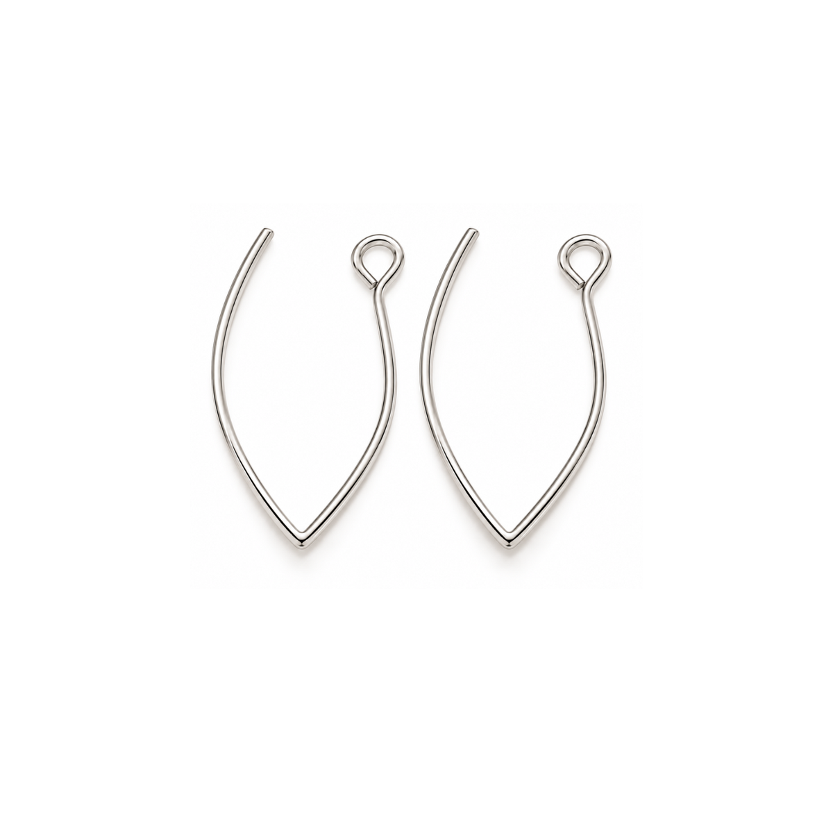 LYON5Earwires-Rhodium - The Argus Collection