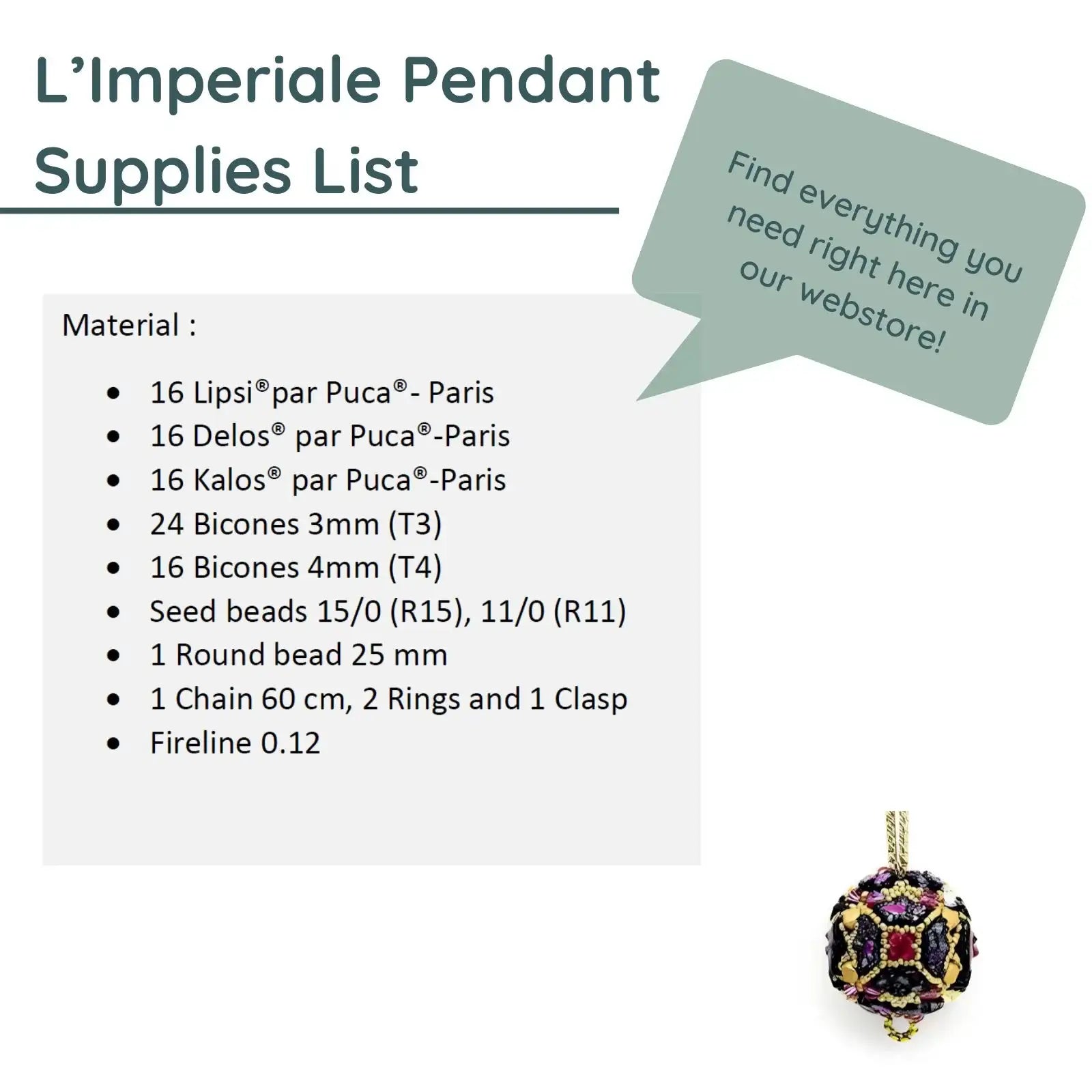 L’Imperiale Pendant Pattern par Puca