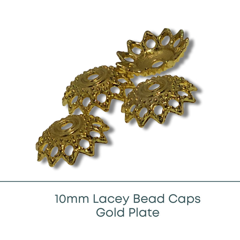 PRICING NEEDED - Lacey Bead Caps, 10mm - The Argus Collection