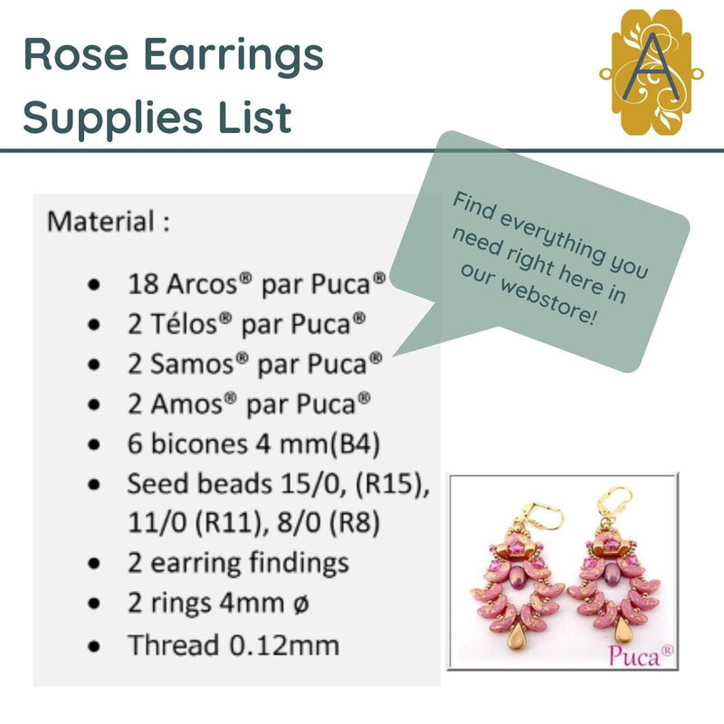 Rose Earrings Pattern par Puca - The Argus Collection