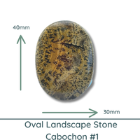 Landscape Stone Oval Cabochons, 40x30mm