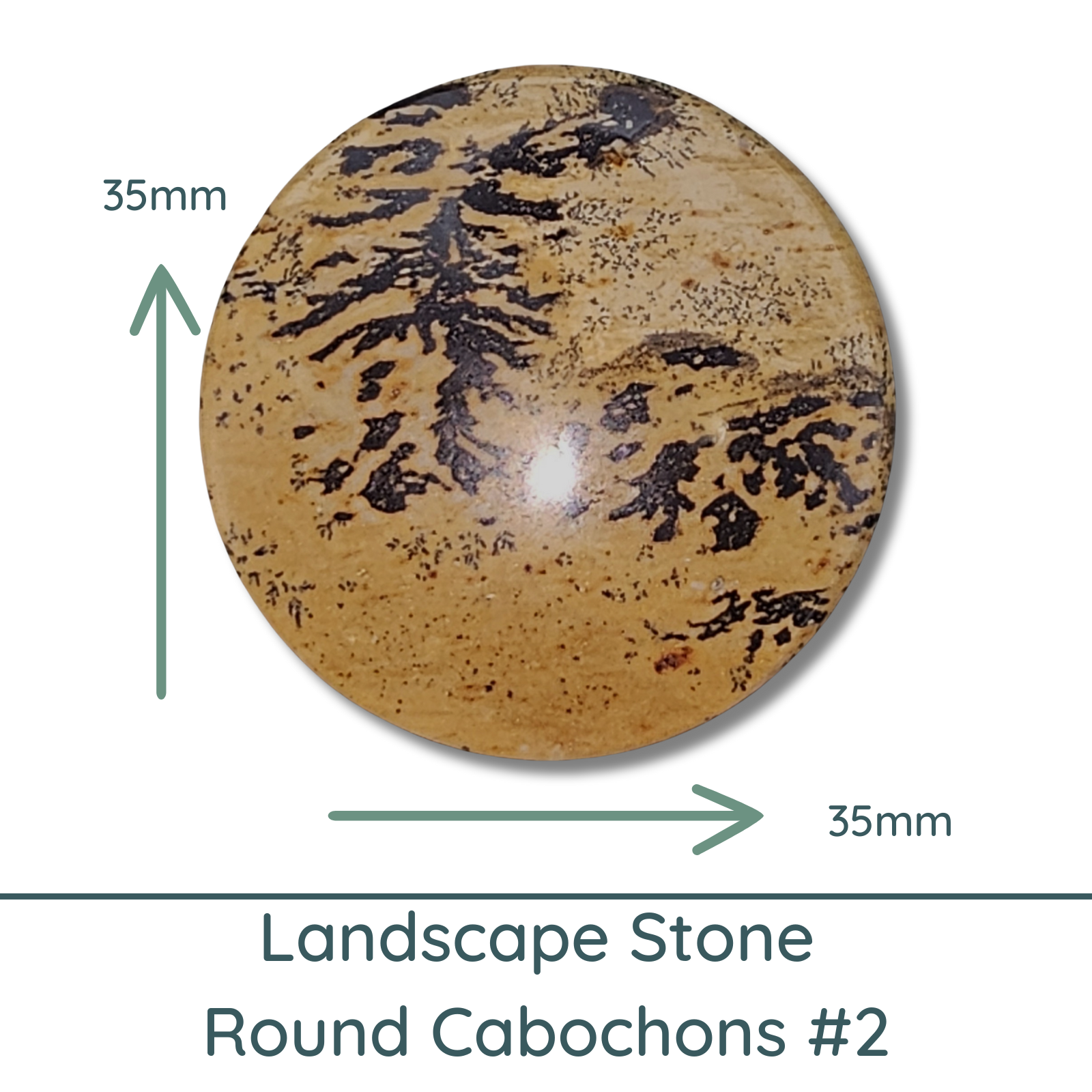 Landscape Stone Round Cabochon, 35mm