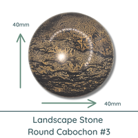 Landscape Stone Round Cabochon, 40x40mm