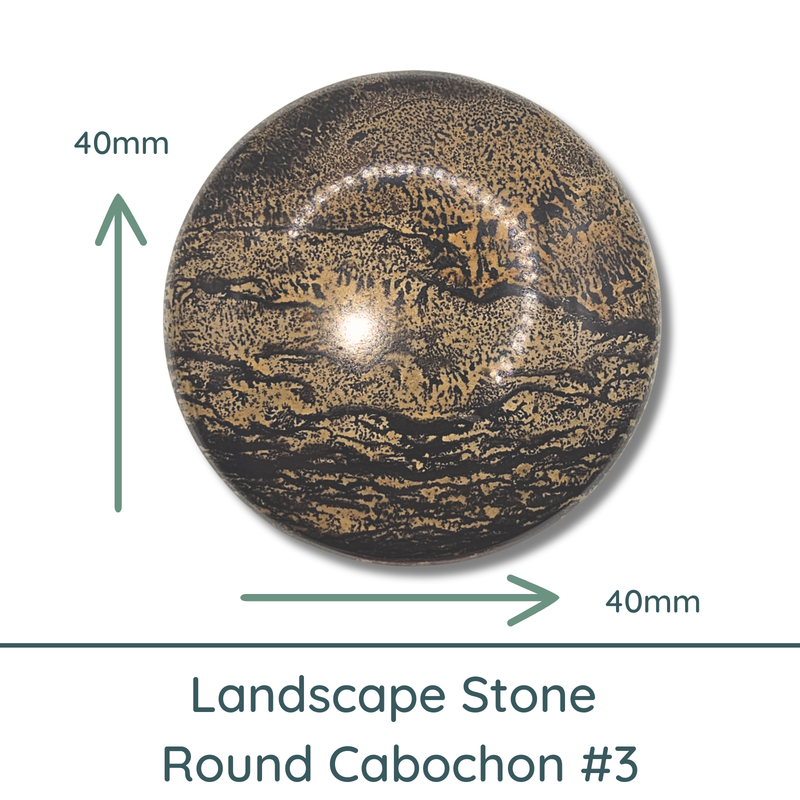 Landscape Stone Round Cabochon, 40x40mm