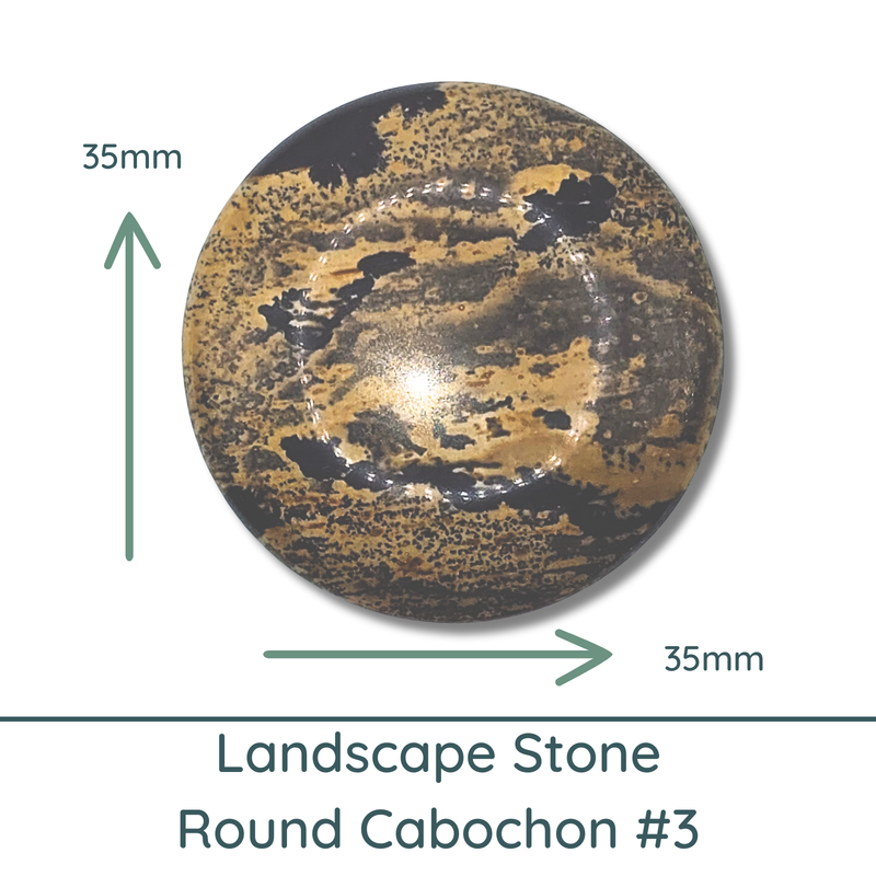 Landscape Stone Round Cabochon, 35mm