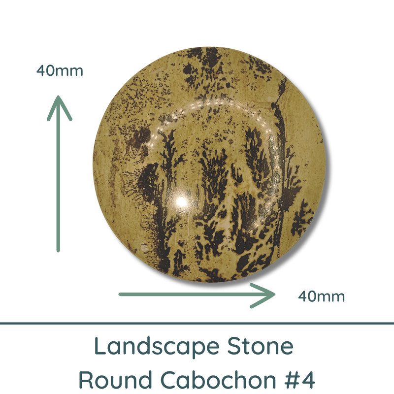 Landscape Stone Round Cabochon, 40x40mm
