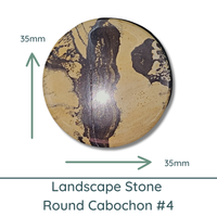 Landscape Stone Round Cabochon, 35mm