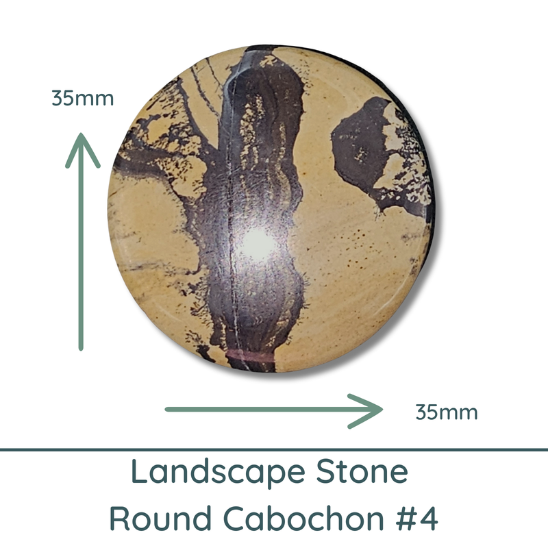 Landscape Stone Round Cabochon, 35mm
