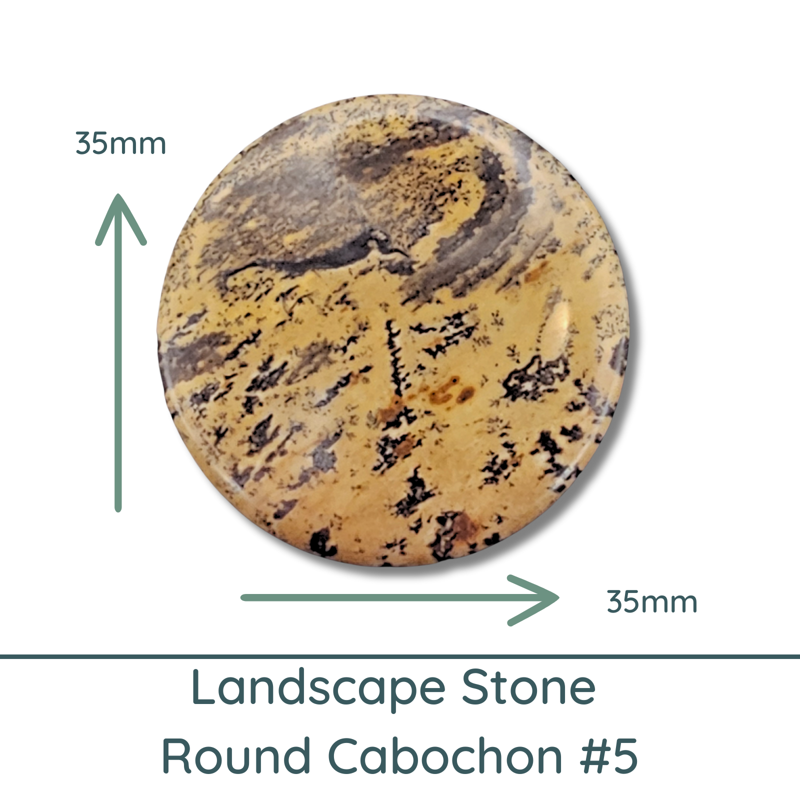 Landscape Stone Round Cabochon, 35mm