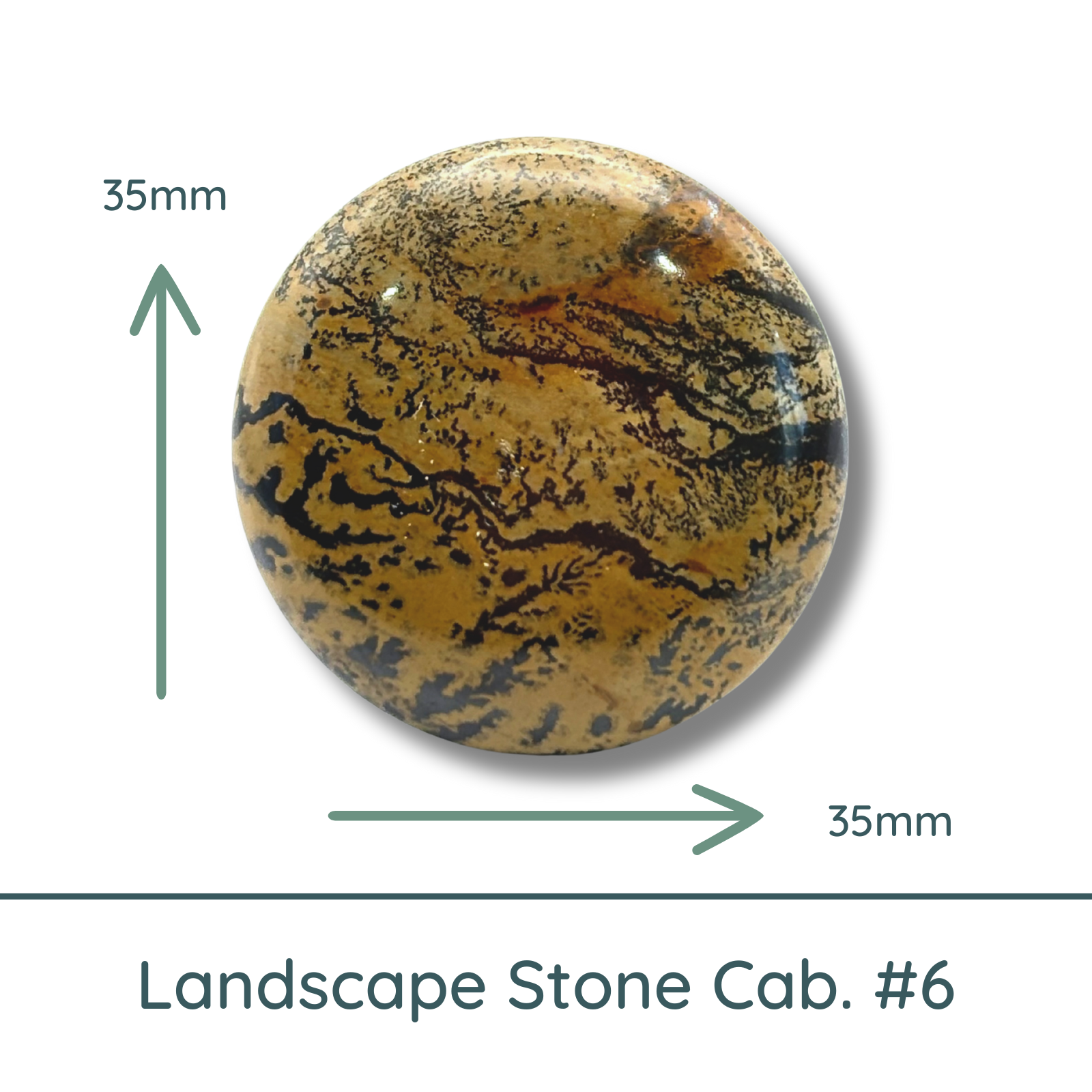 Landscape Stone Round Cabochon, 35mm