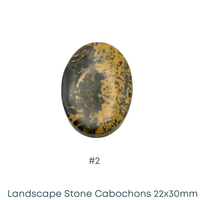 Landscape Stone Oval Cabochons, Dark Hue, 22x30mm