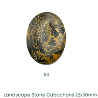 Landscape Stone Oval Cabochons, Dark Hue, 22x30mm