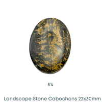 Landscape Stone Oval Cabochons, Dark Hue, 22x30mm