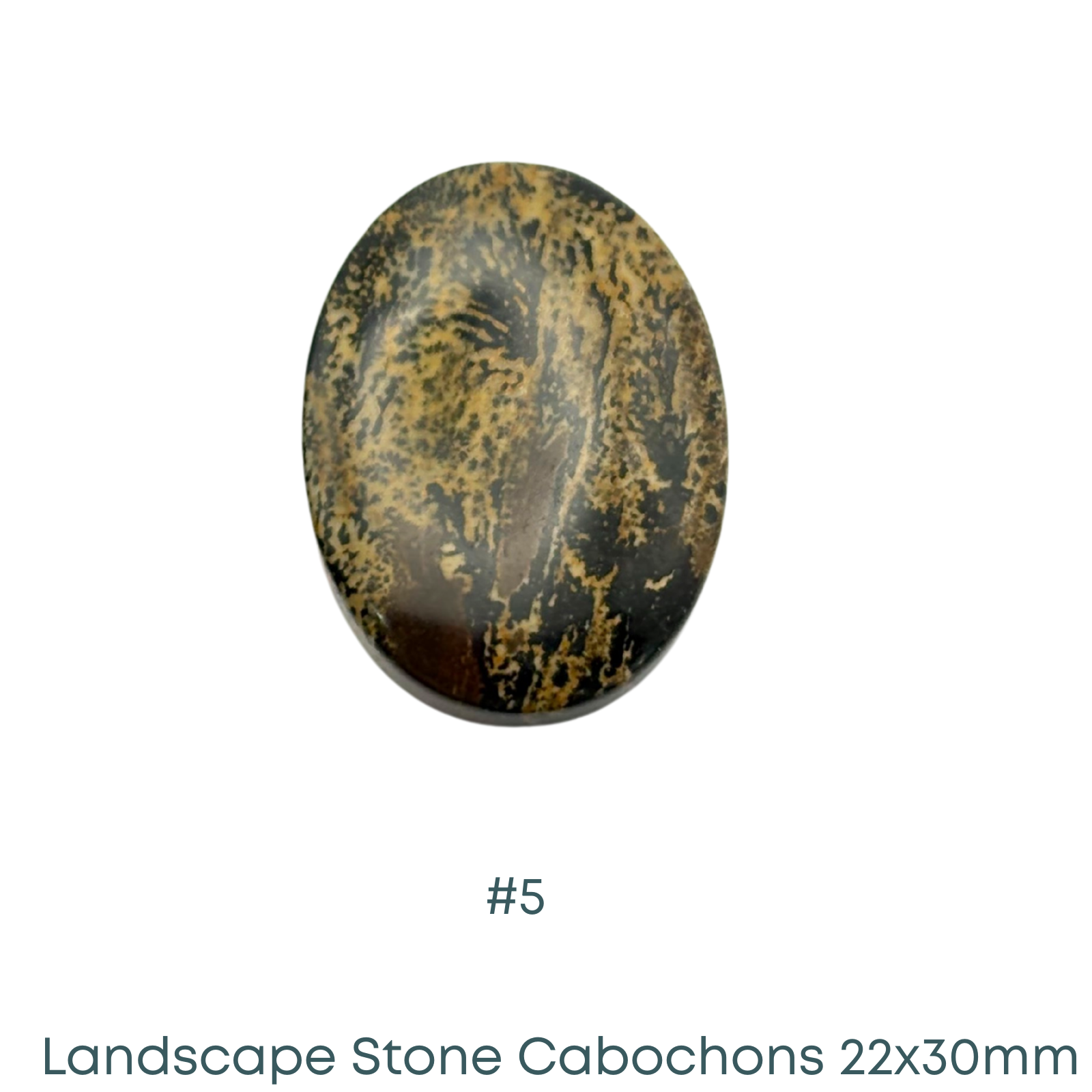 Landscape Stone Oval Cabochons, Dark Hue, 22x30mm