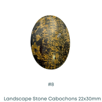Landscape Stone Oval Cabochons, Dark Hue, 22x30mm