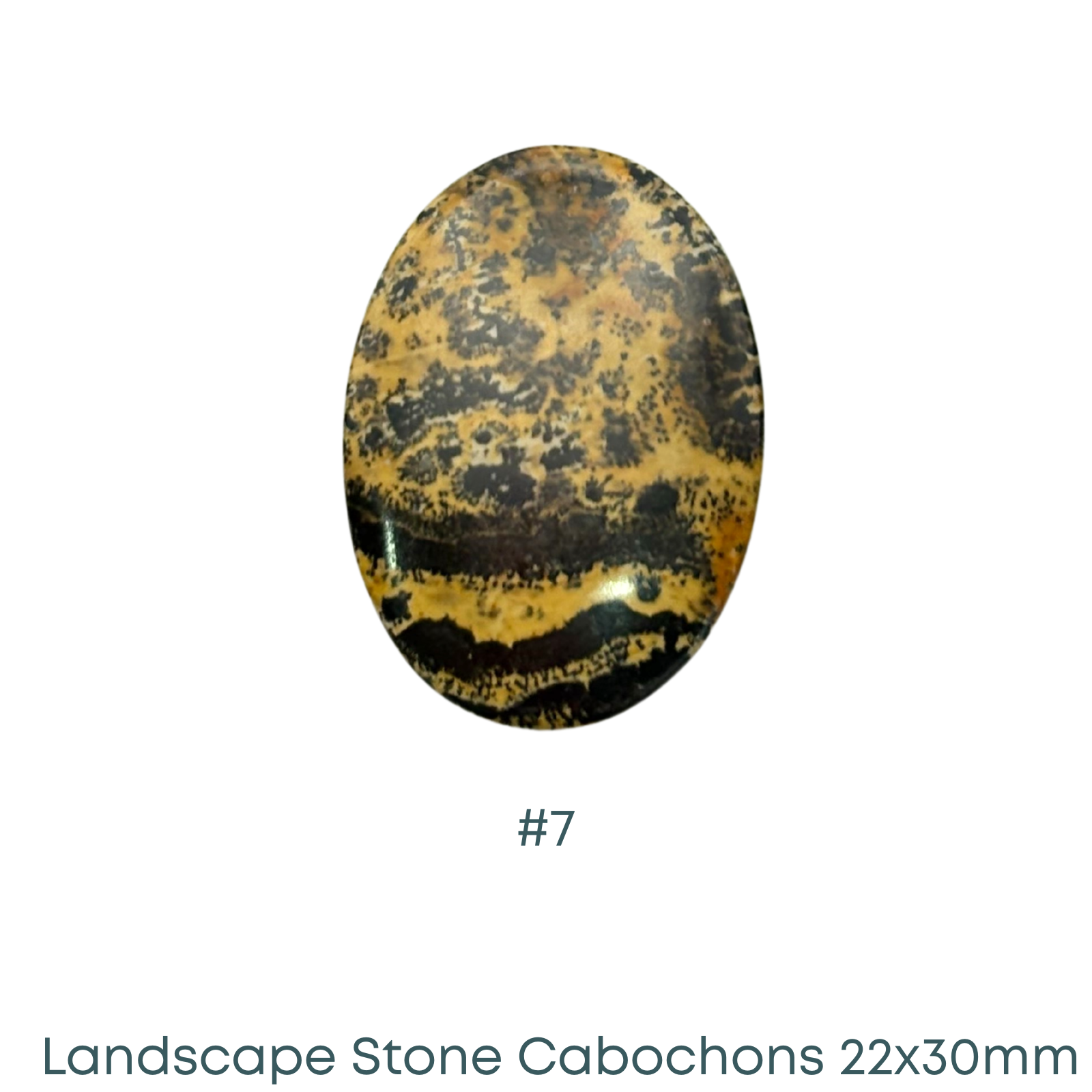 Landscape Stone Oval Cabochons, Dark Hue, 22x30mm