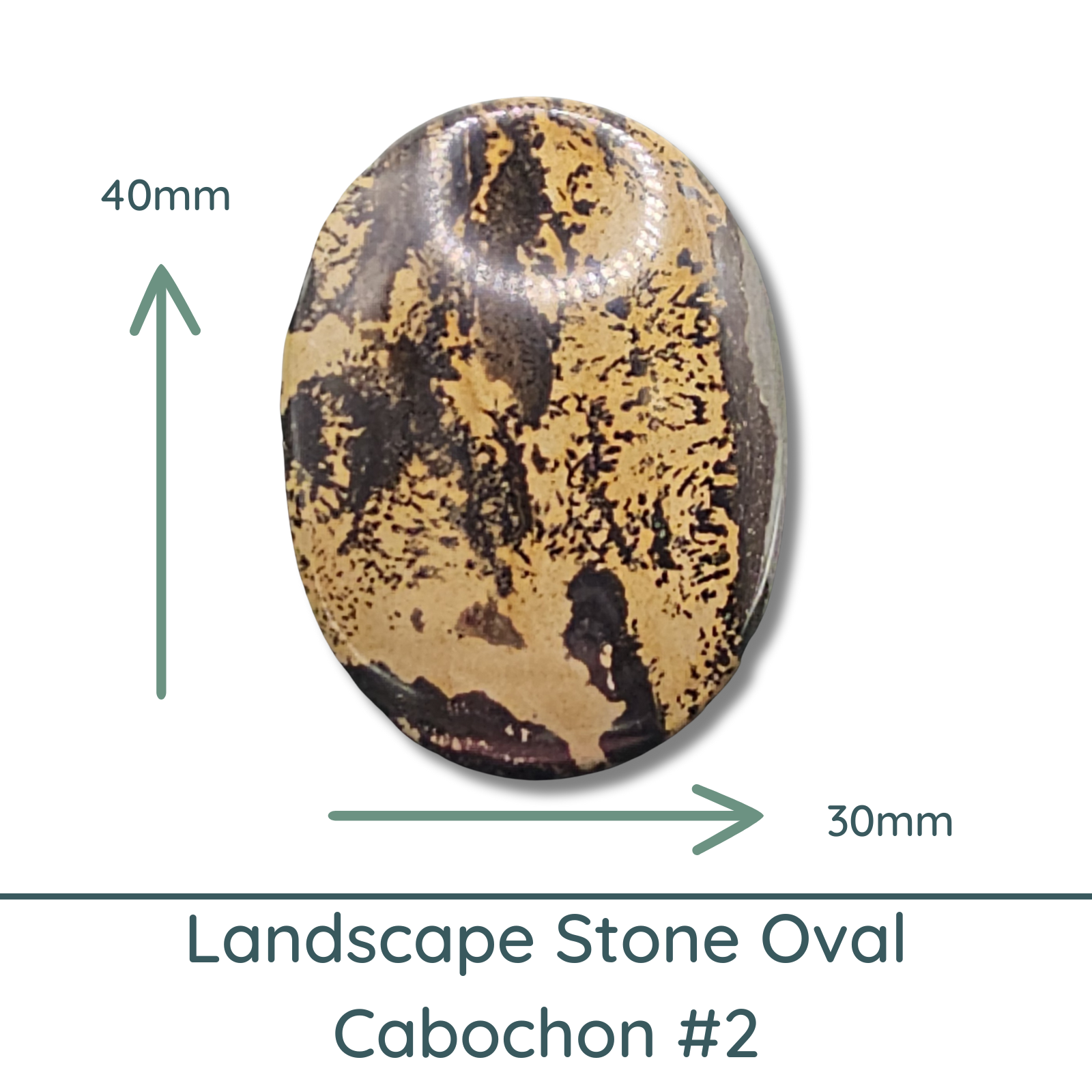 Landscape Stone Oval Cabochons, 40x30mm
