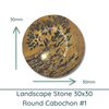 Landscape Stone Round Cabochons, 30x30mm