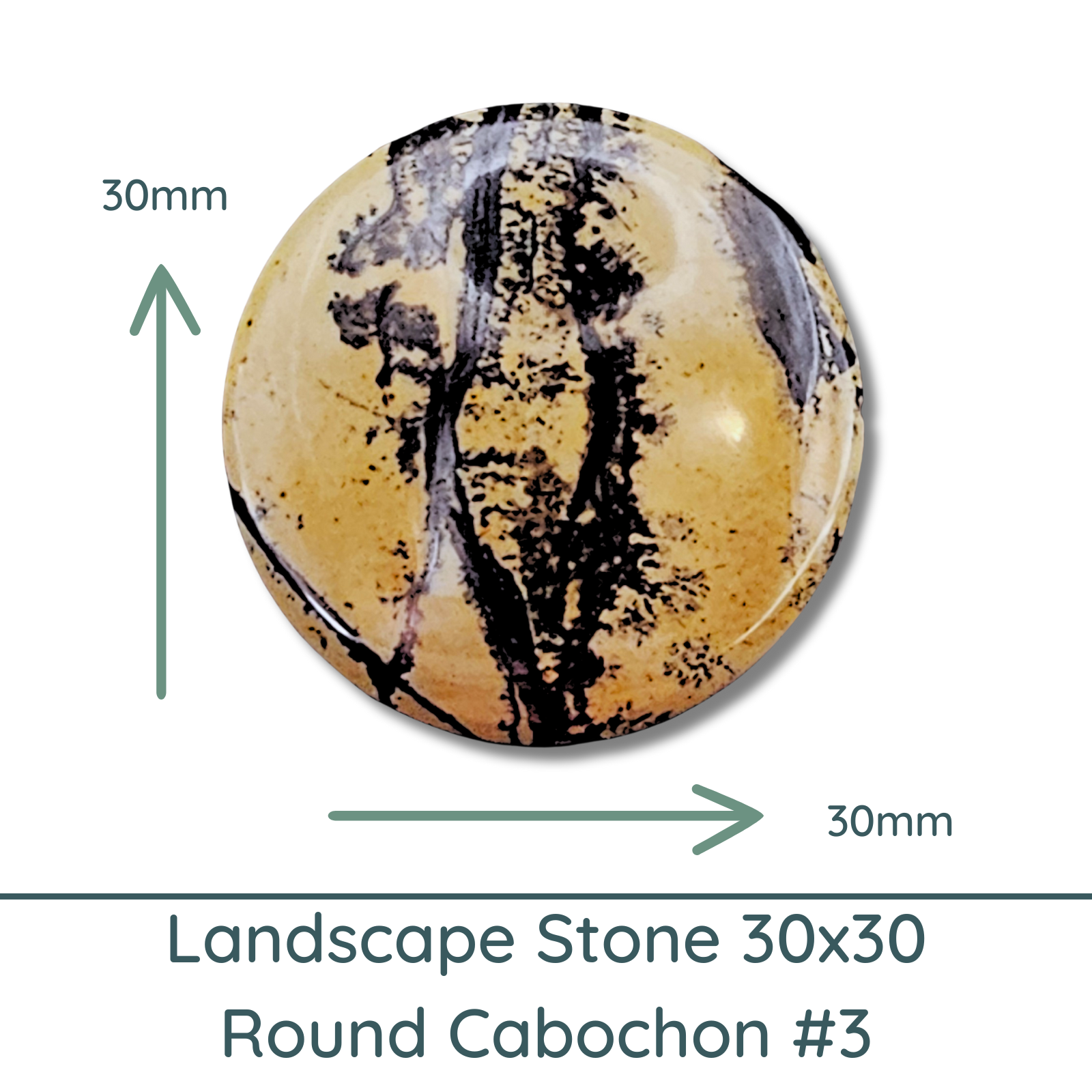 Landscape Stone Round Cabochons, 30x30mm