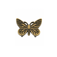 Large Antique Bronze butterfly slider with detailed wings for 10mm flat leather.