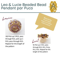 Lea & Lucie Beaded Beads and Pendant Pattern par Puca - The Argus Collection