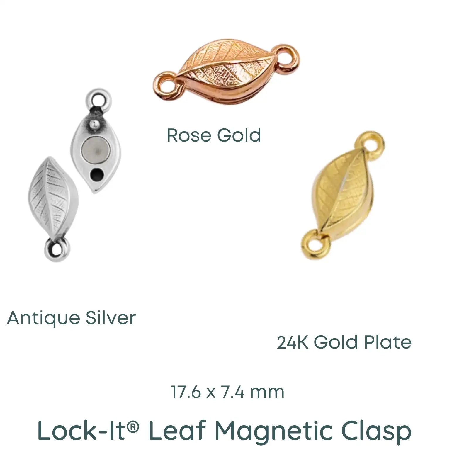 Lock-It®, 1-Strand Magnetic Leaf Clasp, 2 Finishes
