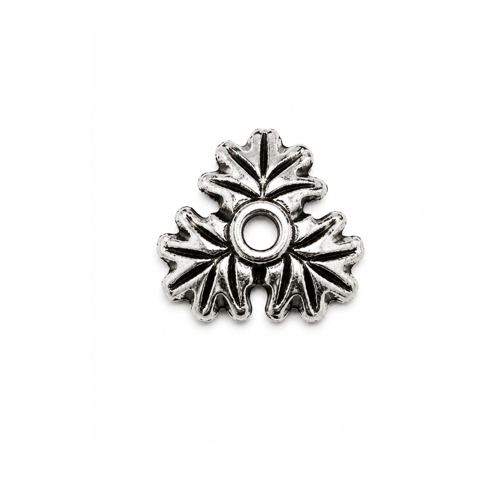 Leafy Bead Caps, 10mm, Antique Silver Color, 2 pcs & 6 pcs