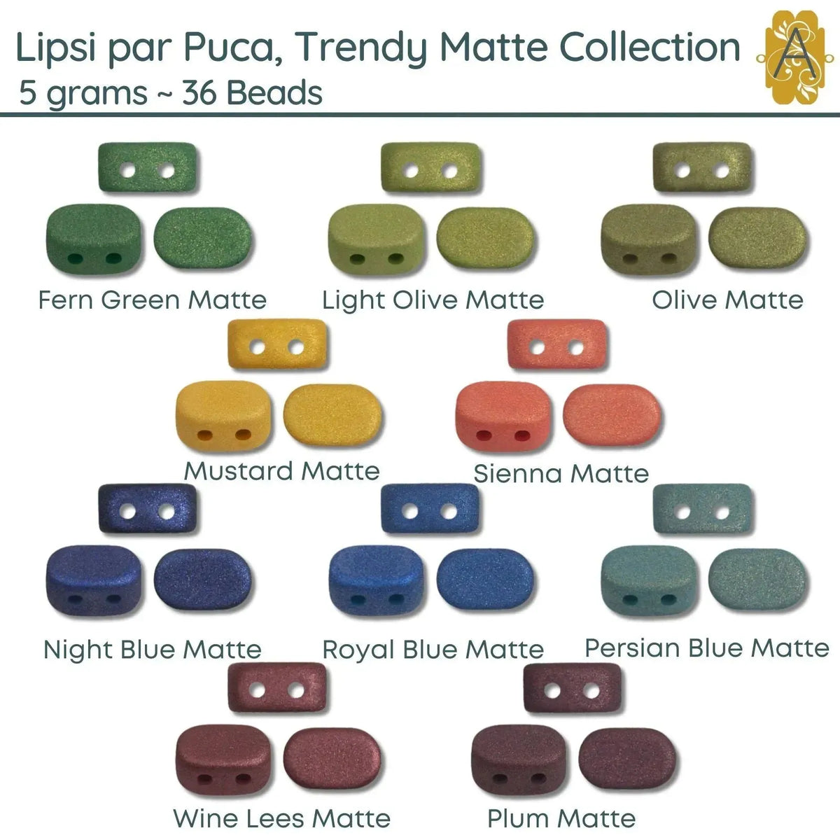 Lipsi par Puca, 5g, Trendy Matte Collection, 10 Colors - The Argus Collection