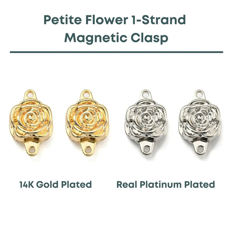 Petite Flower, 1-Strand Magnetic Clasp, 2 Finishes - The Argus Collection