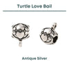 Turtle Love Bail, Antique Silver, 2 or 10 Pieces - The Argus Collection