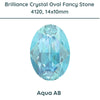 Brilliance Crystal, 4120 (14x10mm) Oval Faceted Fancy Stones, Aqua AB - The Argus Collection