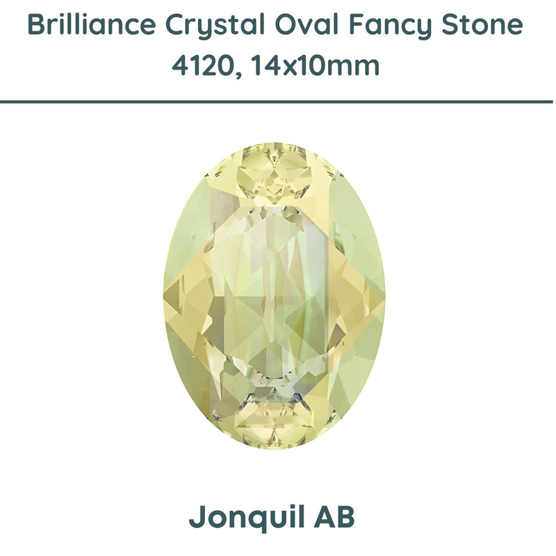Brilliance Crystal, 4120 (14x10mm) Oval Faceted Fancy Stones, Jonquil AB - The Argus Collection