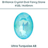 Brilliance Crystal, 4120 (14x10mm) Oval Faceted Fancy Stones, Ultra Turquoise - The Argus Collection