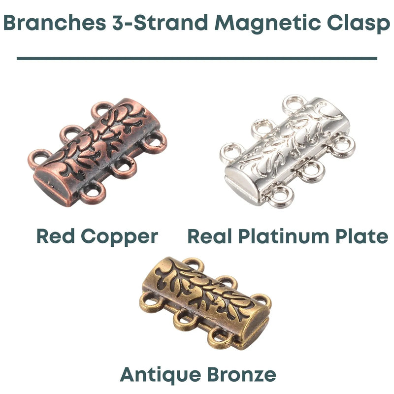 Branches 3-Strand Magnetic Clasp, 1 or 5 Pieces - The Argus Collection