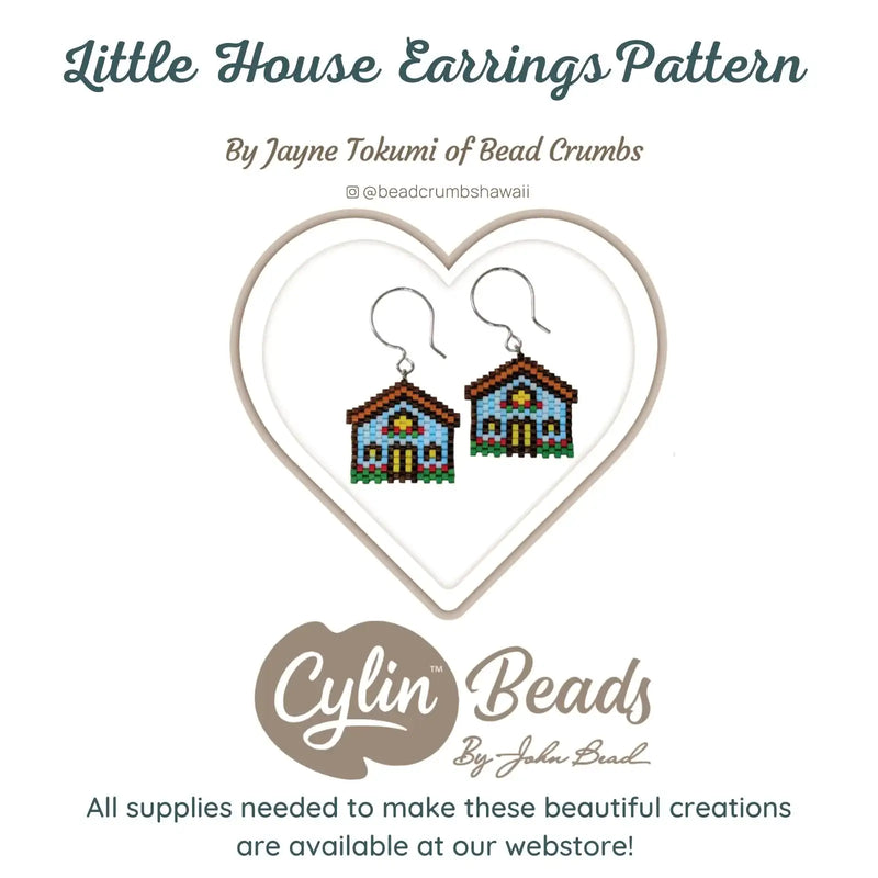 Little House Earrings Pattern, Cylin Beads - Little House Earrings Pattern, Cylin Beads - Default Title , The Argus Collection
