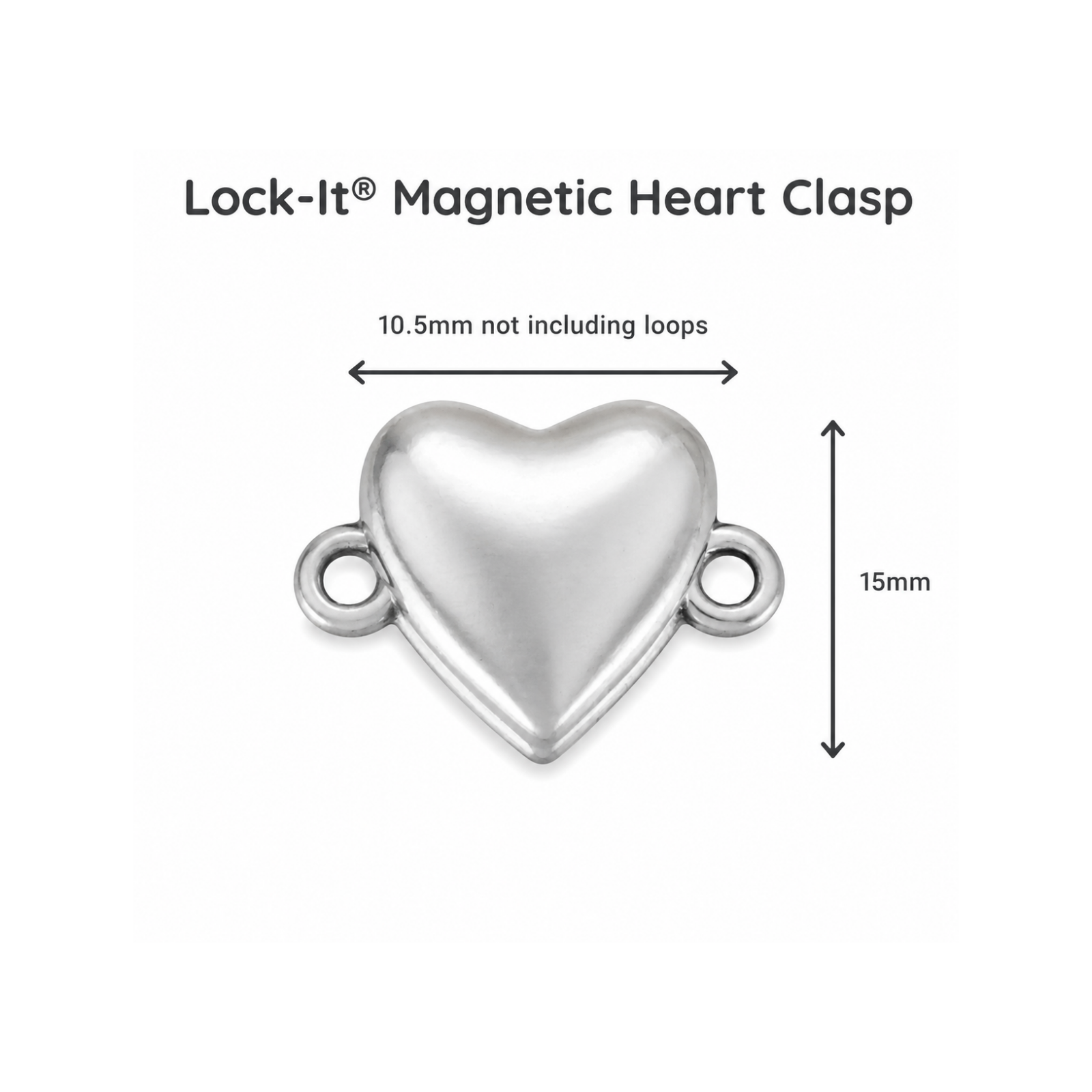 Lock-It® Heart Magnetic Clasp, 1-Strand