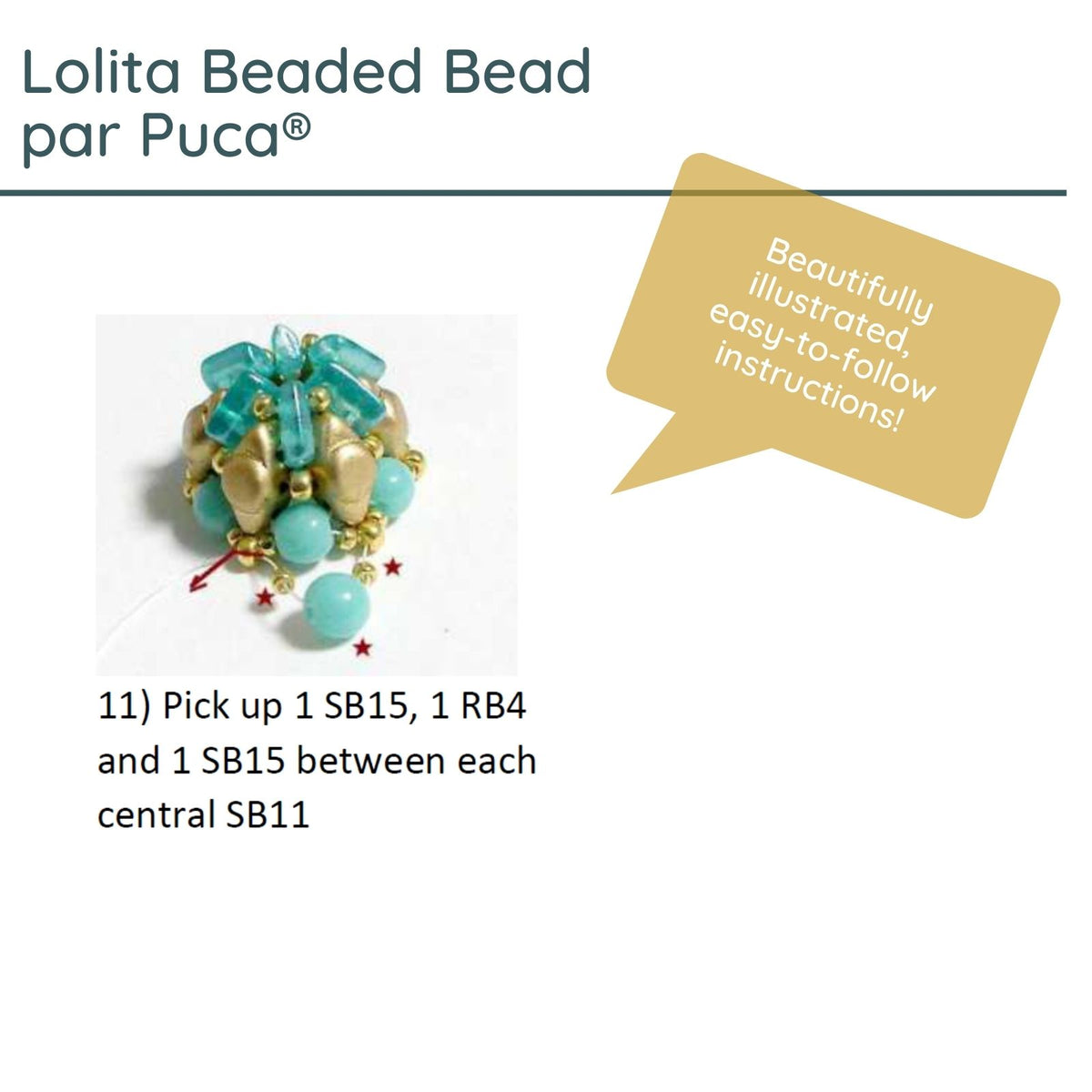 Lolita Beaded Bead, Pattern par Puca - The Argus Collection