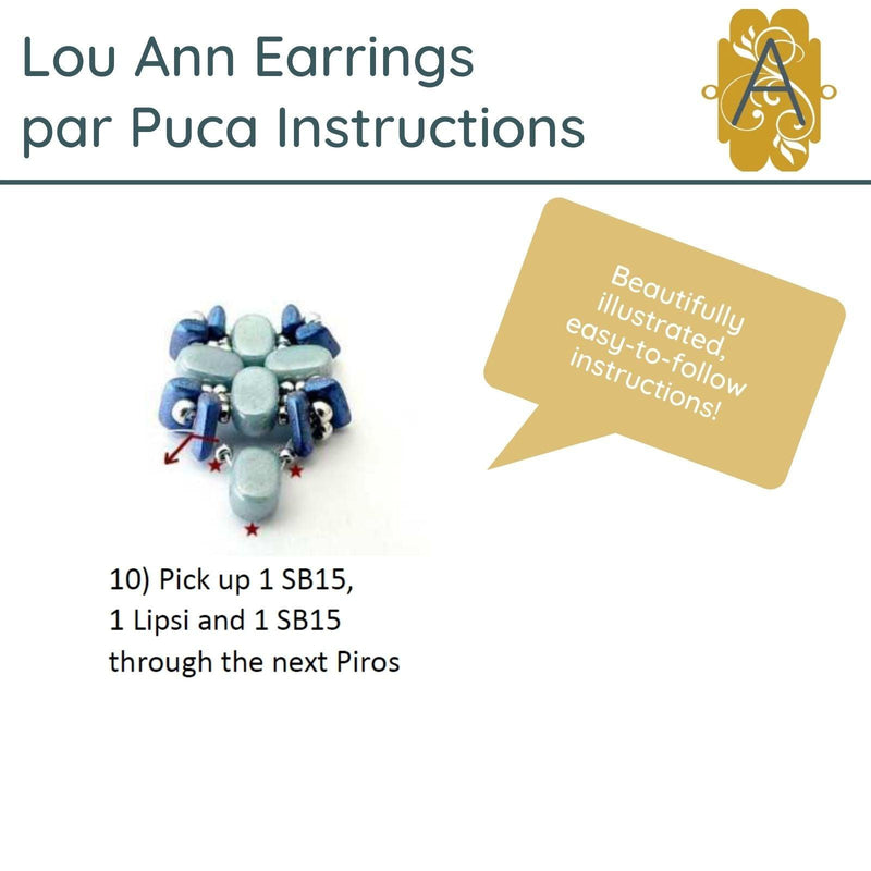 Lou Ann Earrings Pattern par Puca - The Argus Collection