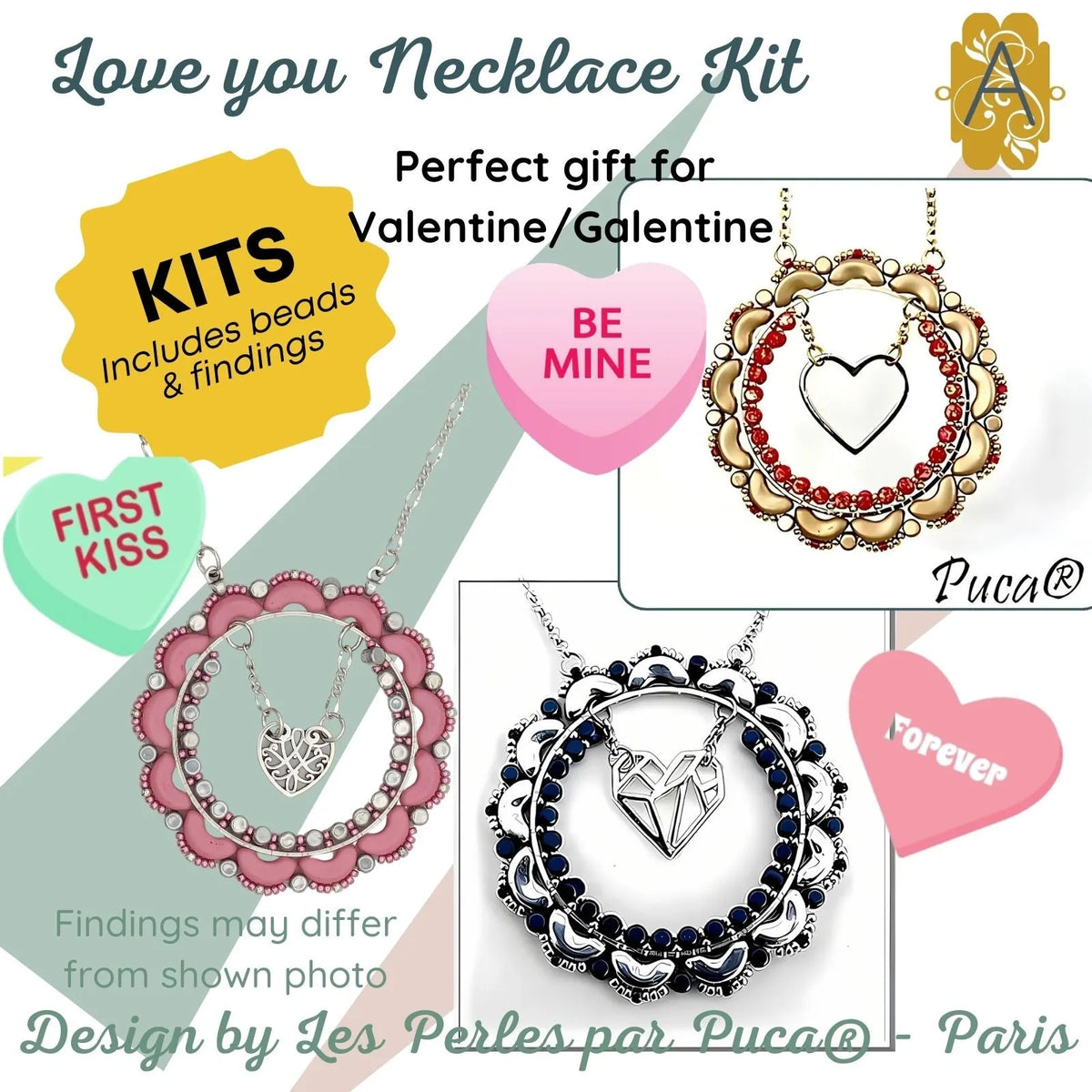 Love You par Puca Necklace Kits - The Argus Collection