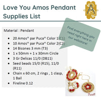 Love You Amos Pendant & Earrings Pattern par Puca - The Argus Collection