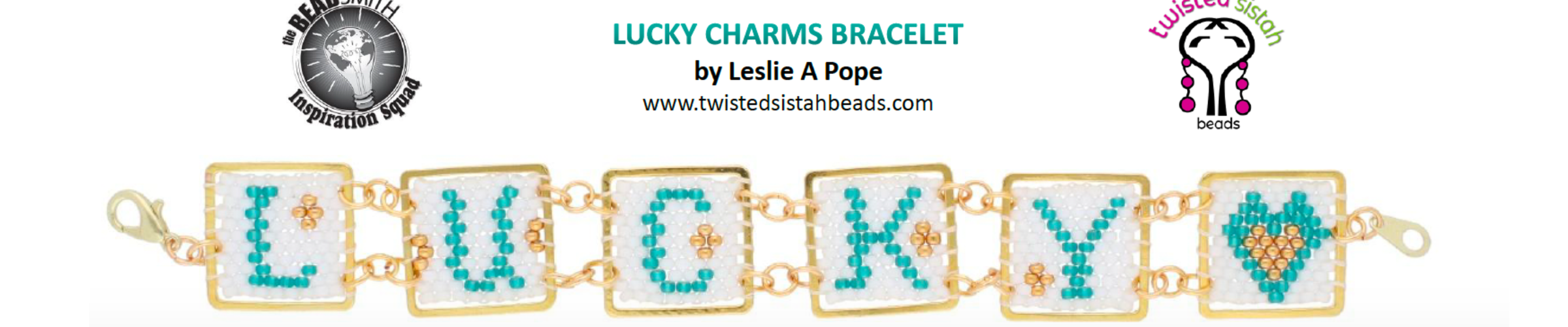 Lucky Charms Bracelet Pattern, by Leslie Pope