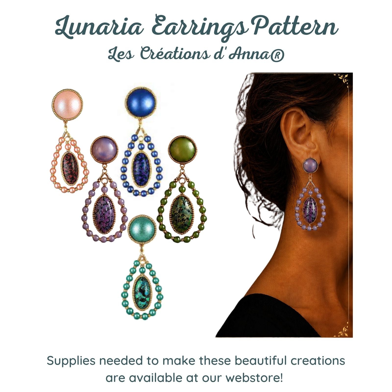 Lunaria Earrings Pattern by Les Créations d'Anna