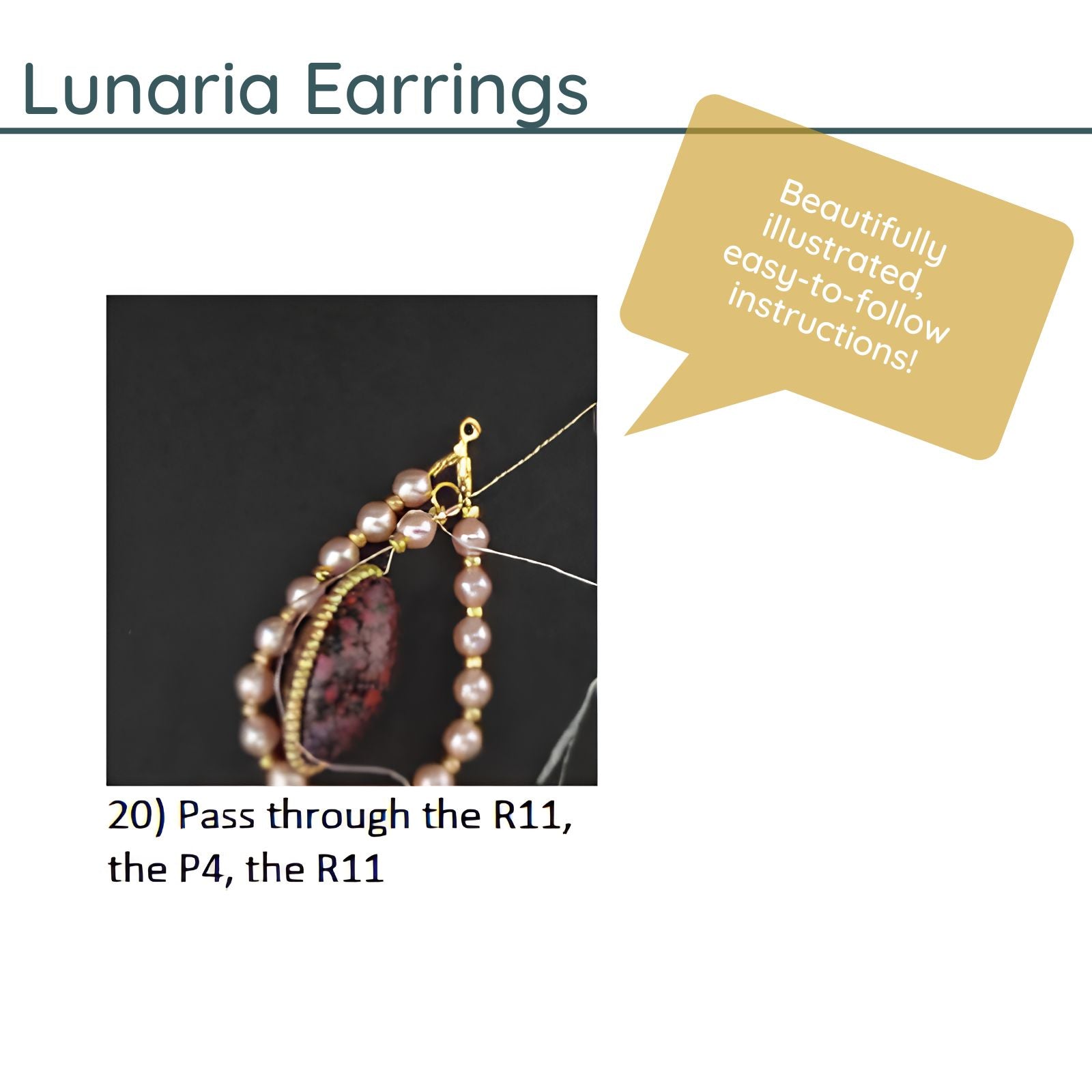 Lunaria Earrings Pattern by Les Créations d'Anna