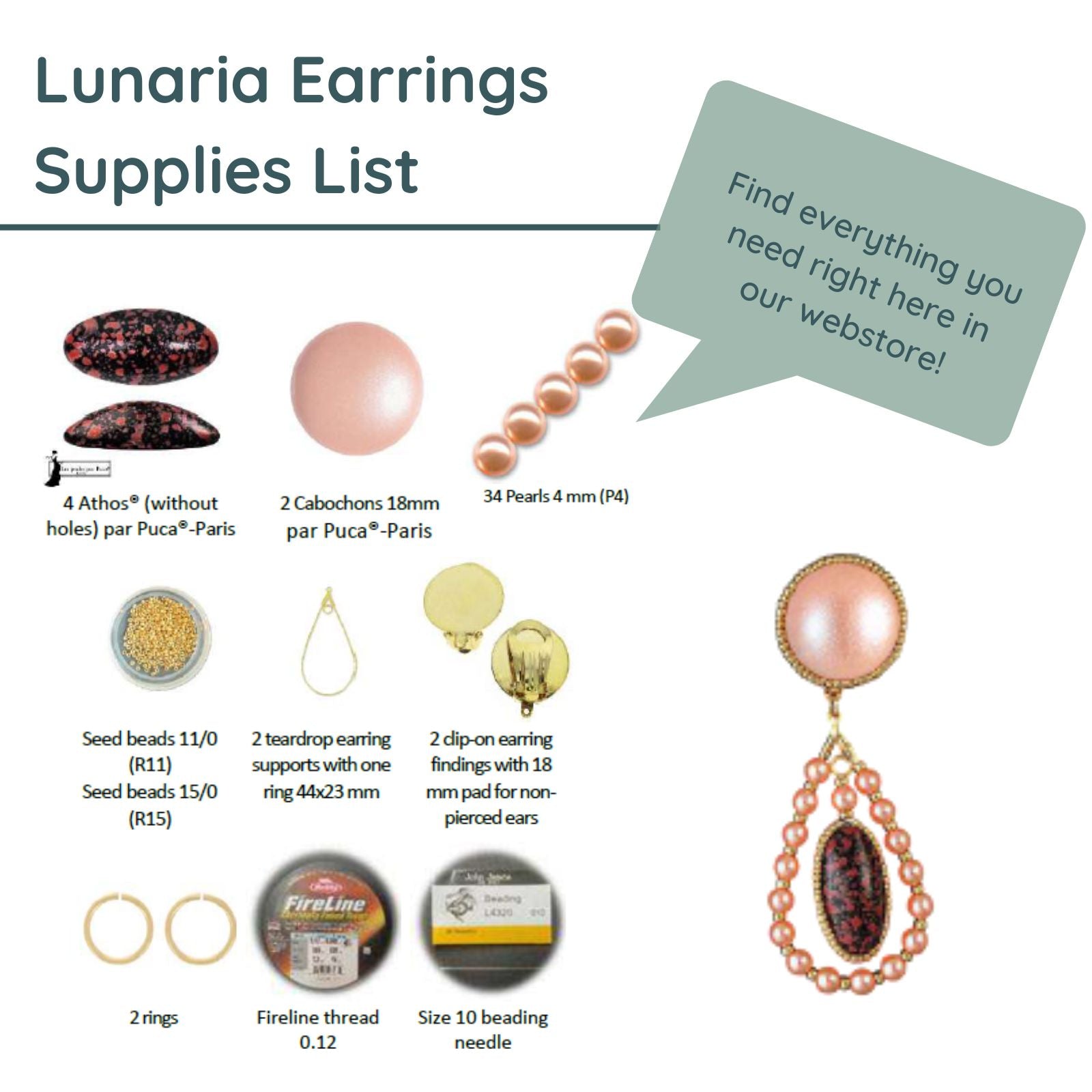 Lunaria Earrings Pattern by Les Créations d'Anna