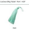 Luscious Silky Tassel, Aqua, 11cm - The Argus Collection