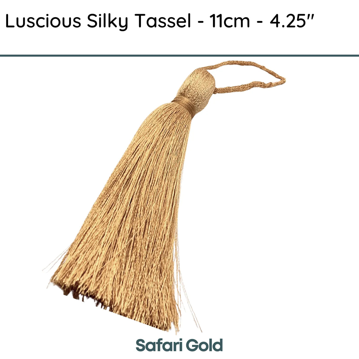 Luscious Silky Tassel, Safari Gold, 11cm - The Argus Collection