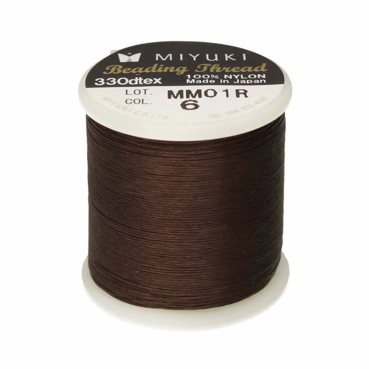 Miyuki Beading Thread, 55 Yards, Brown - The Argus Collection
