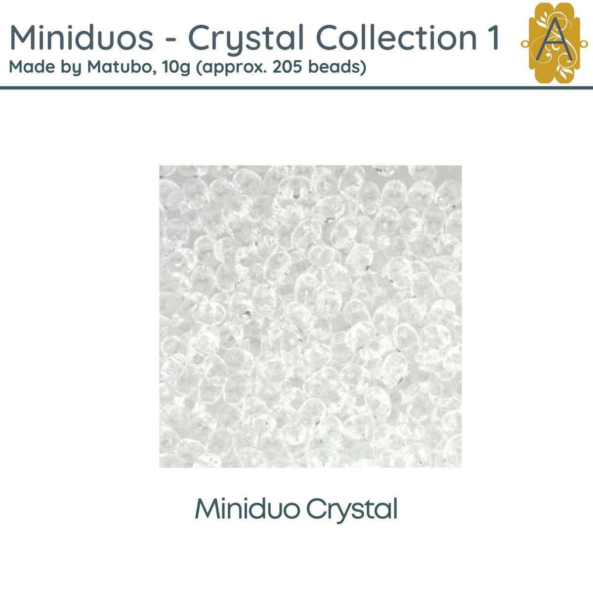 Miniduo Beads, 10g., Crystal Collection #1, 4 Finishes - The Argus Collection