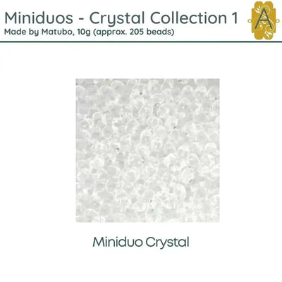 Miniduo Beads, 10g., Crystal Collection #1, 4 Finishes - The Argus Collection